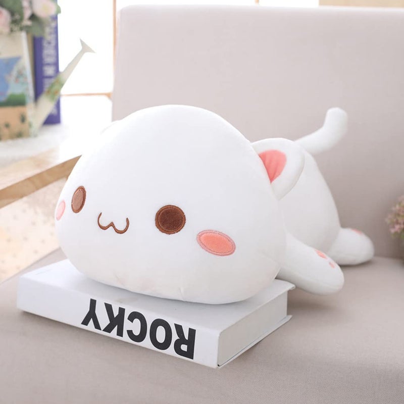 NatureMan Cute Kitten Plush Toy Stuffed Animal Pet Kitty Soft Anime Cat Plush Pillow,children'sPlush cat doll Pillow toys (White) - Image 2