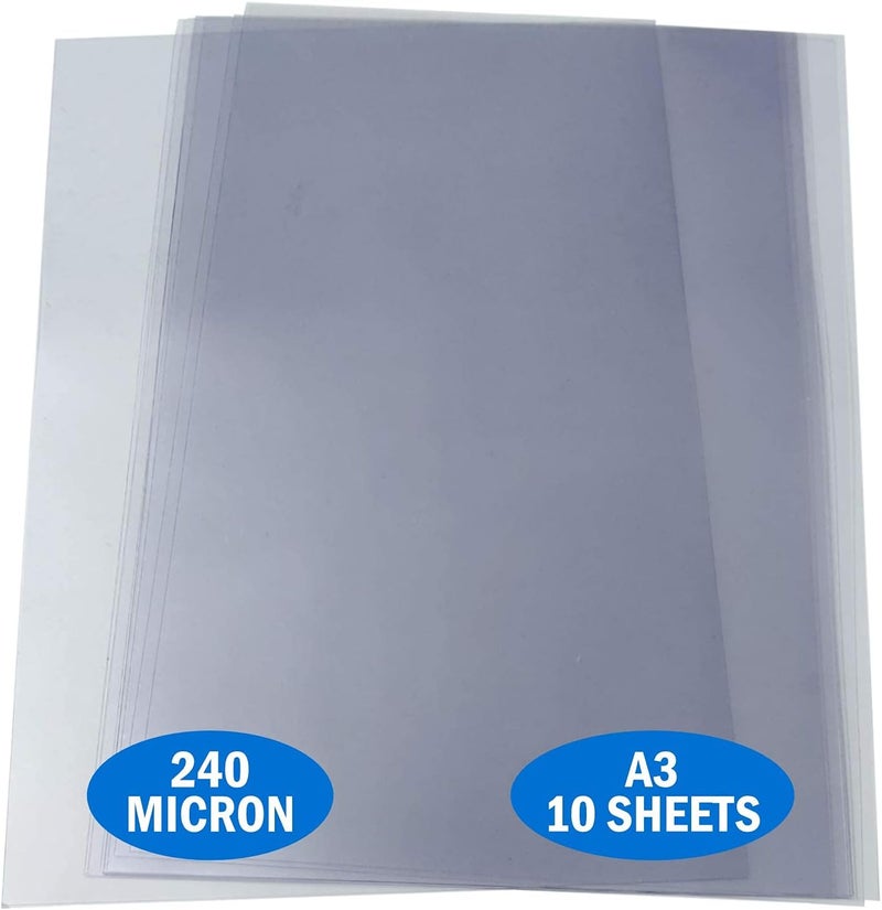 Essential Arts A3 Acetate 240 Micron Pack of 10 Sheets. Extra Thick PVC Binding Cover Can Be Used for Etching, Craft, Stencils and Gifts (297x420mm) - Image 2