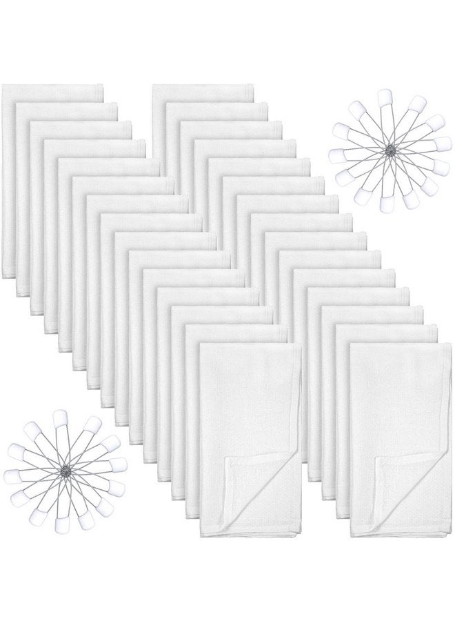 Zomiboo 30 Pack Birdseye Cloth Diapers for Babies with 30 Pcs Diaper Pins Large 27 x 27 Inch Cotton Baby Diapers Reusable Burp Cloths for Babies Boy Girl Toddlers - Image 1