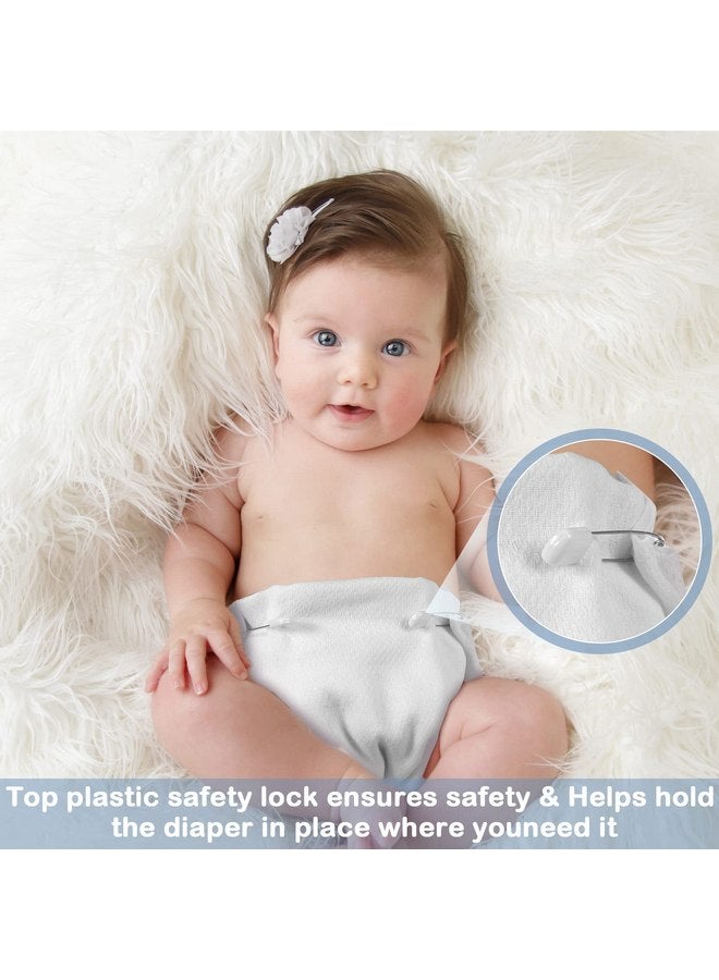 Zomiboo 30 Pack Birdseye Cloth Diapers for Babies with 30 Pcs Diaper Pins Large 27 x 27 Inch Cotton Baby Diapers Reusable Burp Cloths for Babies Boy Girl Toddlers - Image 5