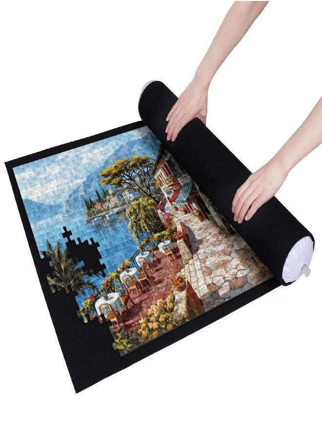 Becko US Becko Puzzle Mat Roll Up Puzzle Mats for Jigsaw Puzzles Puzzle Roll Up Mat Puzzle Board Puzzle Keeper Puzzle Storage with Drawstring Storage Bag for Up to 1500 Pieces  - Image 1
