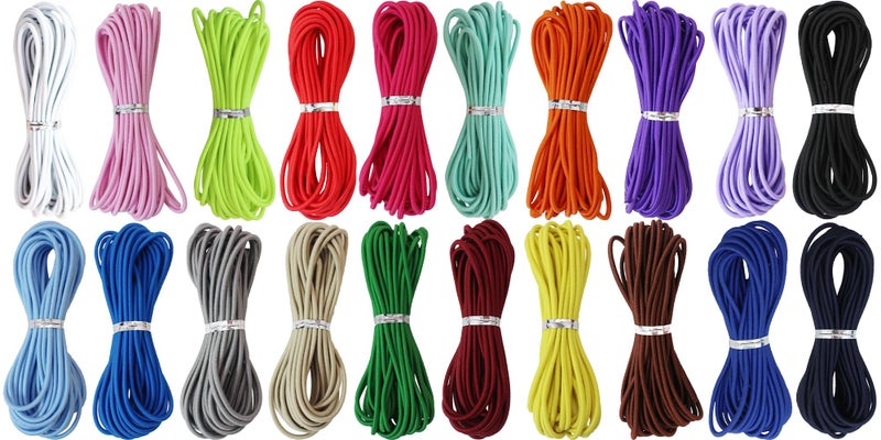 ZHFMLY Assorted Elastic Beaded Cords 2mm 225 inch 300ft Elastic Bracelet String for BraceletsSmall Bungee Shock Cord for DIY Crafts Beading and Sewing ZH168