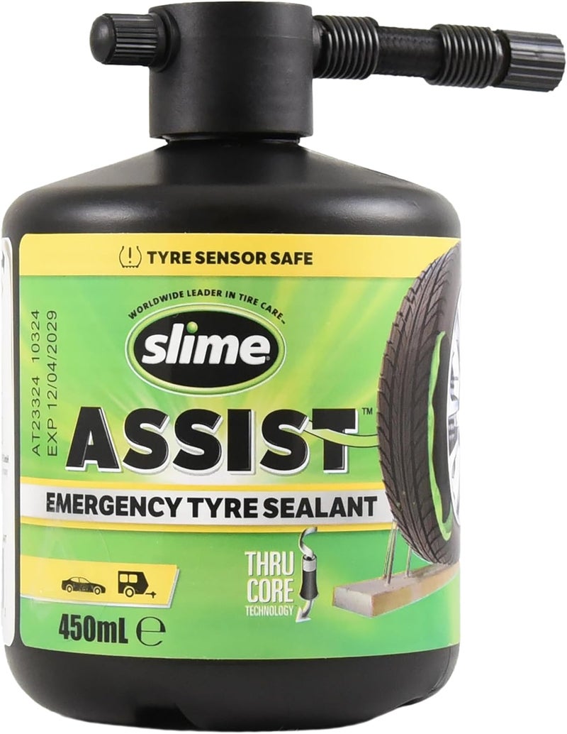 Slime 10188-51 Flat Tyre Puncture Repair Sealant, Assist, Emergency Repair for highway vehicles, suitable for Trucks/SUV, Non-toxic, eco-friendly - Image 1