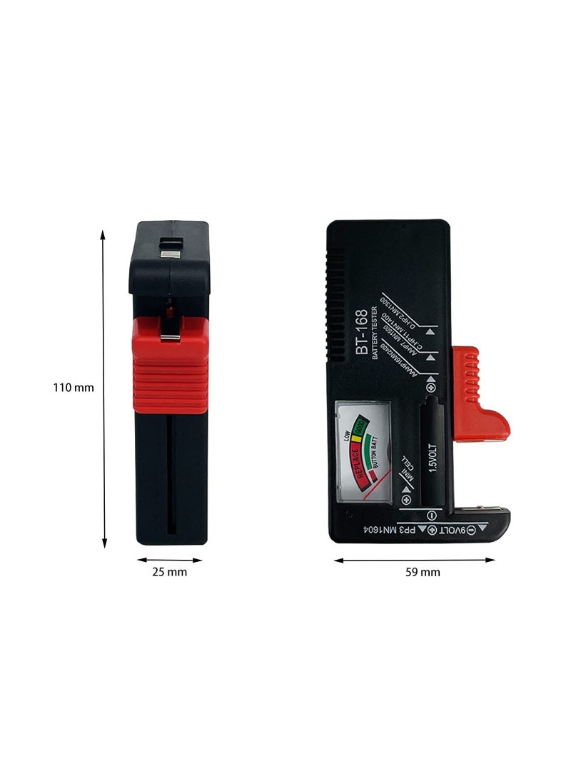 Battery Tester Checker, Universal Small Battery Tester for AAA AA C D 9V 1.5V, Button Cell Batteries Checker - Small Volt Checker for All Batteries - 2 Pack - Image 2