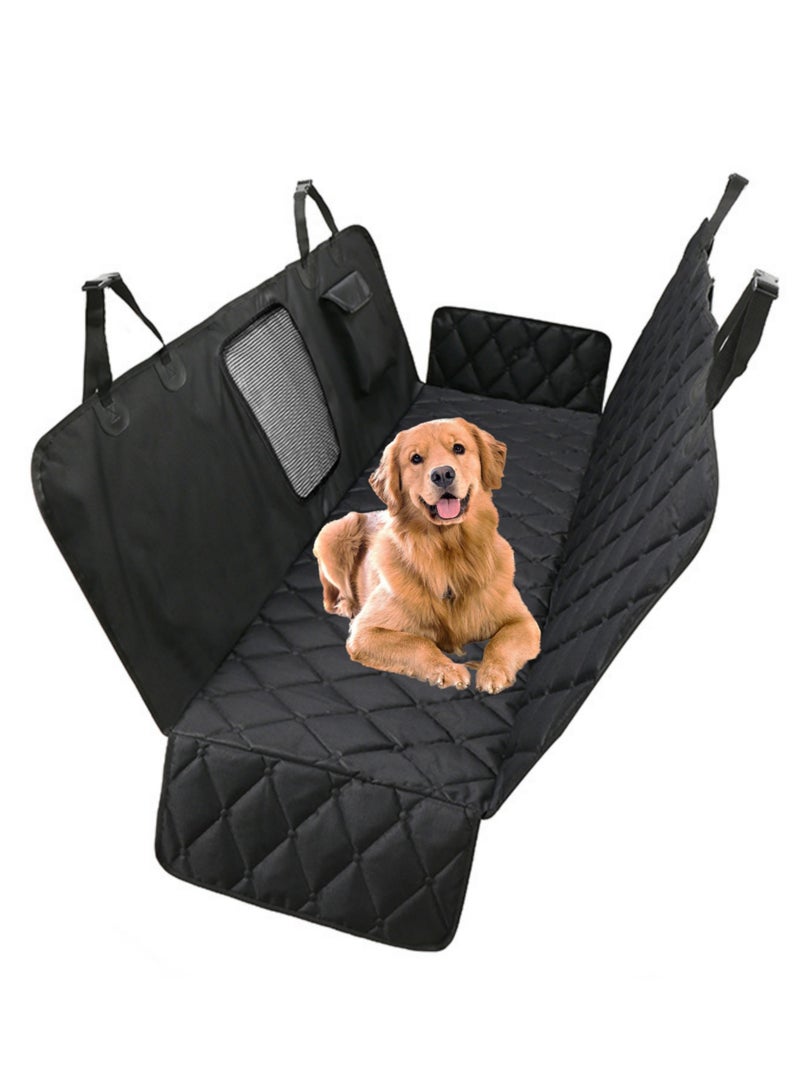 نوفولان أغطية مقاعد السيارة للكلاب للمقعد الخلفي، أغطية مقاومة للماء للحيوانات الأليفة للسيارة، نسيج مقاوم للماء مع خياطة شديدة التحمل، شبكة قابلة للتهوية، أحزمة قابلة للتعديل لأحجام مختلفة من السيارات (أسود) - Image 1