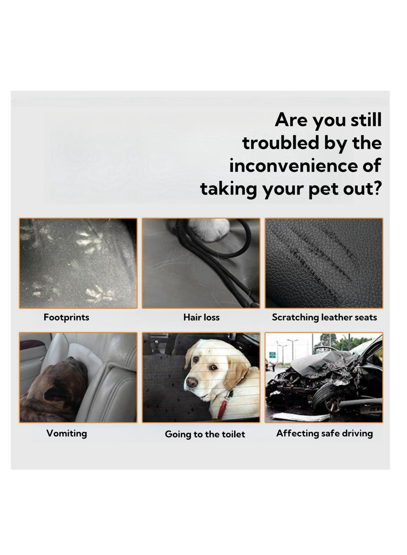 نوفولان أغطية مقاعد السيارة للكلاب للمقعد الخلفي، أغطية مقاومة للماء للحيوانات الأليفة للسيارة، نسيج مقاوم للماء مع خياطة شديدة التحمل، شبكة قابلة للتهوية، أحزمة قابلة للتعديل لأحجام مختلفة من السيارات (أسود) - Image 2