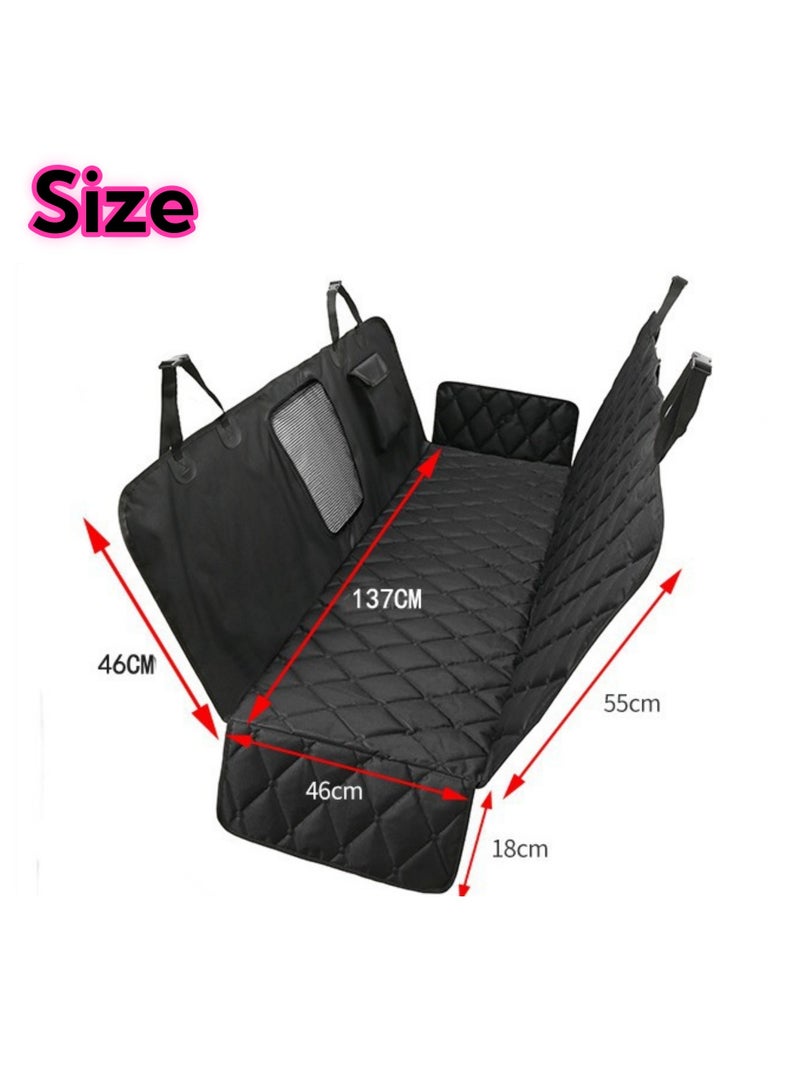 نوفولان أغطية مقاعد السيارة للكلاب للمقعد الخلفي، أغطية مقاومة للماء للحيوانات الأليفة للسيارة، نسيج مقاوم للماء مع خياطة شديدة التحمل، شبكة قابلة للتهوية، أحزمة قابلة للتعديل لأحجام مختلفة من السيارات (أسود) - Image 3