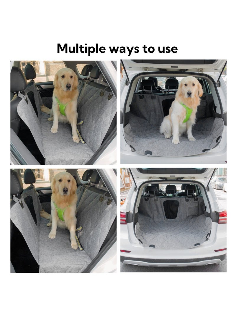 نوفولان أغطية مقاعد السيارة للكلاب للمقعد الخلفي، أغطية مقاومة للماء للحيوانات الأليفة للسيارة، نسيج مقاوم للماء مع خياطة شديدة التحمل، شبكة قابلة للتهوية، أحزمة قابلة للتعديل لأحجام مختلفة من السيارات (أسود) - Image 5