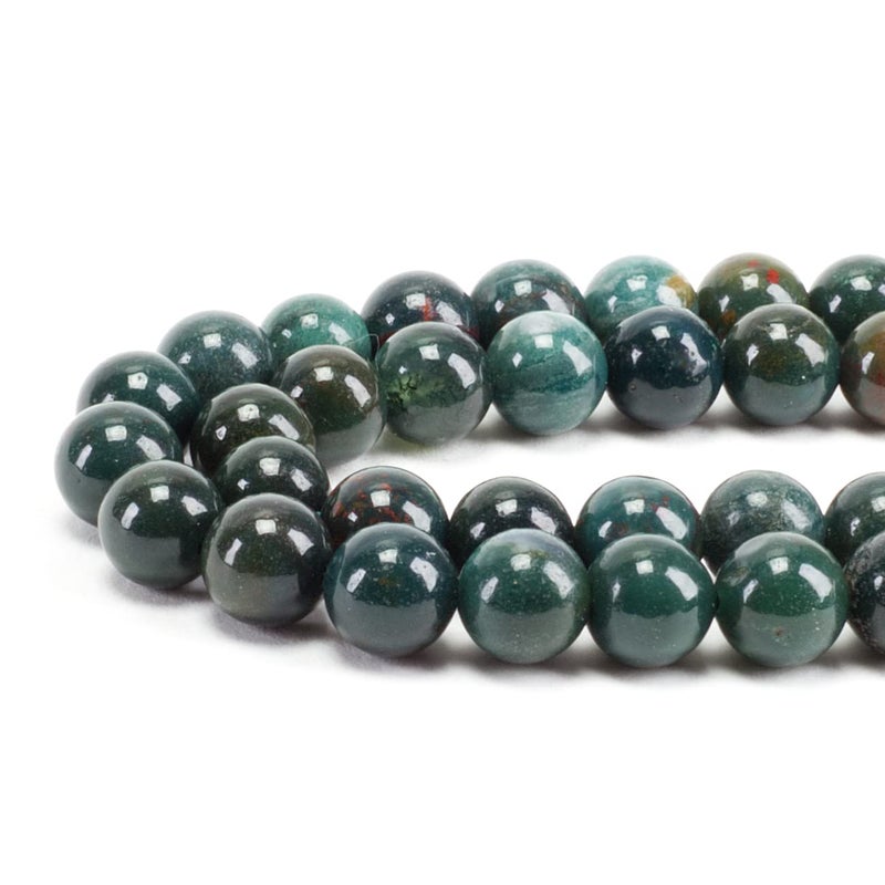 Cherry Tree Collection | 100PCS 8mm Bloodstone Gemstone Round Beads for Jewelry Making | Includes Storage Box, Elastic String, and Needles - Image 1