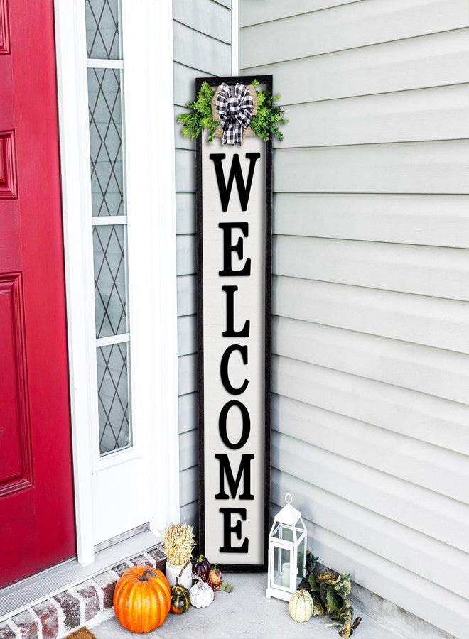 comurdyo 3D Outdoor Welcome Sign for Front Porch Standing 45"X9" Wood Frame Large Vertical Tall Leaner Welcome Signs Decor for Rustic Farmhouse Outside Home Front Door Decorations(Black) - Image 1