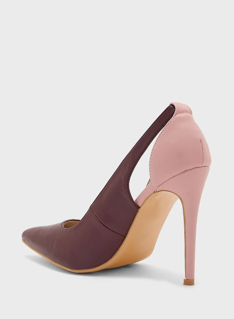 ايلا Colourblock Cutout Detail Pointed Pump