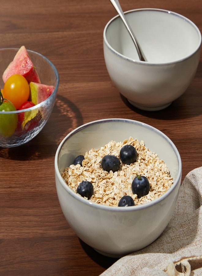 Pokini 5.3" Cereal Bowls & Dessert Bowls Set of 6-20 Oz Small Bowls for Kitchen-Ceramic Bowl for Cereal, Soup, Oatmeal, Salad, Ramen, Noodle, Rice, Yogurt-Dishwasher & Microwave Safe, Moonstone White - Image 5