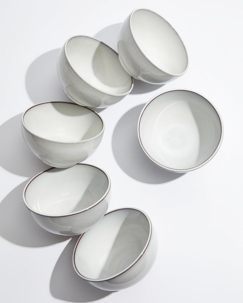 Pokini 5.3" Cereal Bowls & Dessert Bowls Set of 6-20 Oz Small Bowls for Kitchen-Ceramic Bowl for Cereal, Soup, Oatmeal, Salad, Ramen, Noodle, Rice, Yogurt-Dishwasher & Microwave Safe, Moonstone White - Image 1