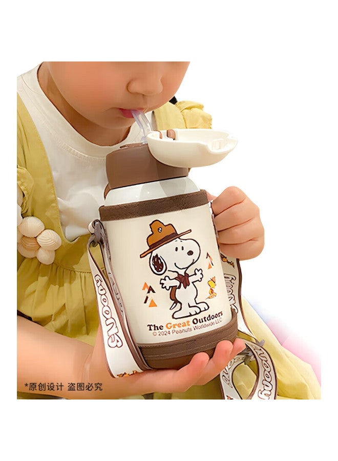 Snoopy Children'S Insulated Cup With Straw, Dual-Use For Drinking And Pouring, Student Water Bottle, 316 Stainless Steel With Cup Sleeve, Water Bottle, 500Ml, Purple - Image 3