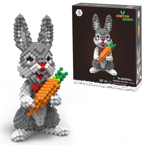 KADELE Easter Bunny Building Animal Sets Extremely Challenging STEM Building Blocks Decor for Adults Kids Micro 3D Educational Toys for Boys Girls Ages 8 and Up 927 Pieces - Image 1
