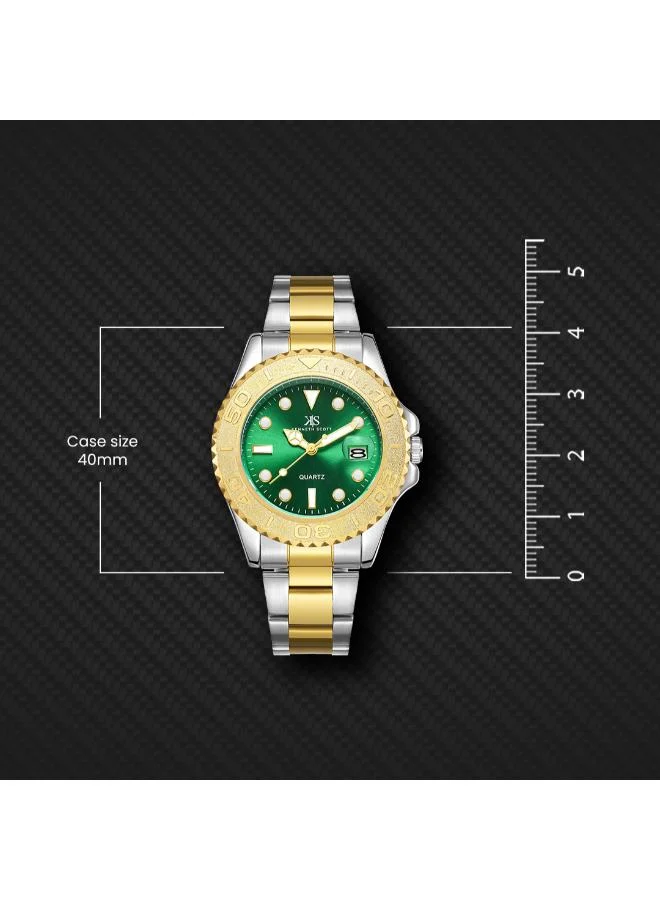 KENNETH SCOTT Green Men's Stainless Steel Analog Watch K23022-TBTH - 40 mm for Men | Best Price UAE