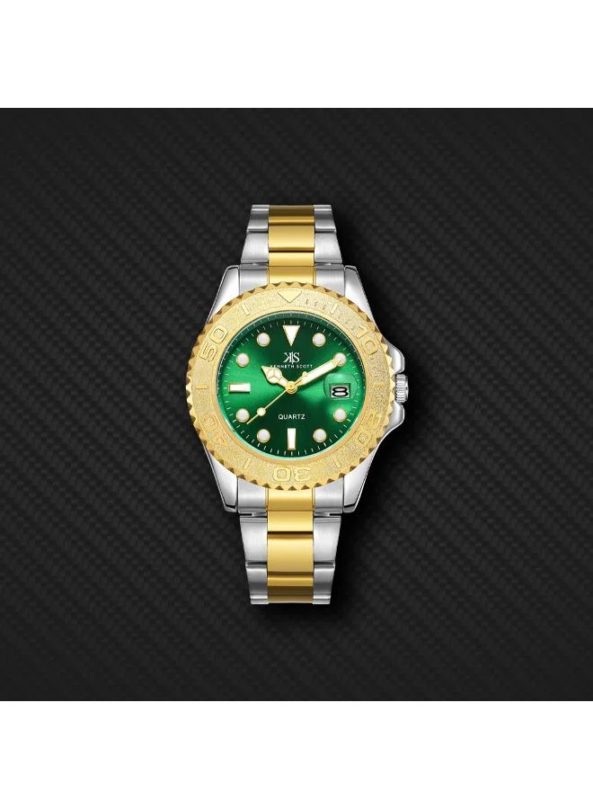 KENNETH SCOTT Green Men's Stainless Steel Analog Watch K23022-TBTH - 40 mm for Men | Best Price UAE