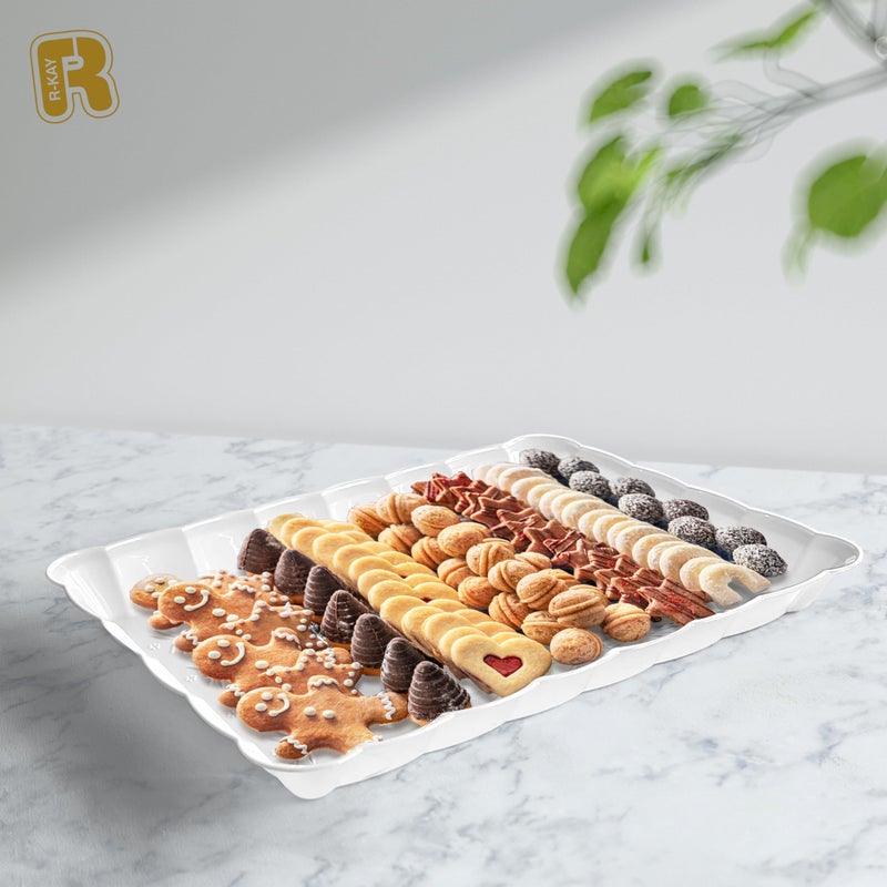 R-kay 6 Pack White Serving Tray - 9 x 13 Inch, Heavy Duty White Serving Trays and Platters for Party - Premium Serving Platters - Image 3