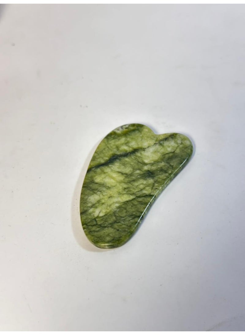 maya accessories Gua Sha Facial Tools, Natural Jade Gua Sha Stone for Face, Jawline & Double Chin, Heart-Shaped Face Stone - Image 2