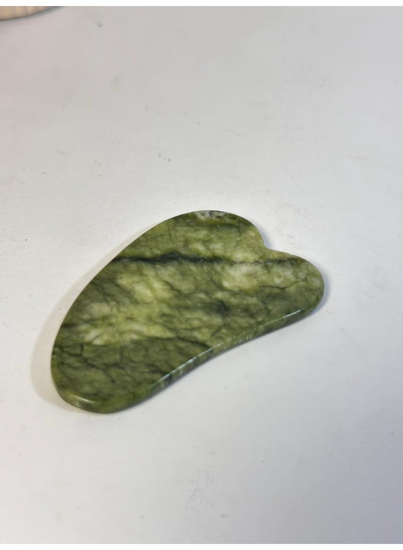 maya accessories Gua Sha Facial Tools, Natural Jade Gua Sha Stone for Face, Jawline & Double Chin, Heart-Shaped Face Stone - Image 4