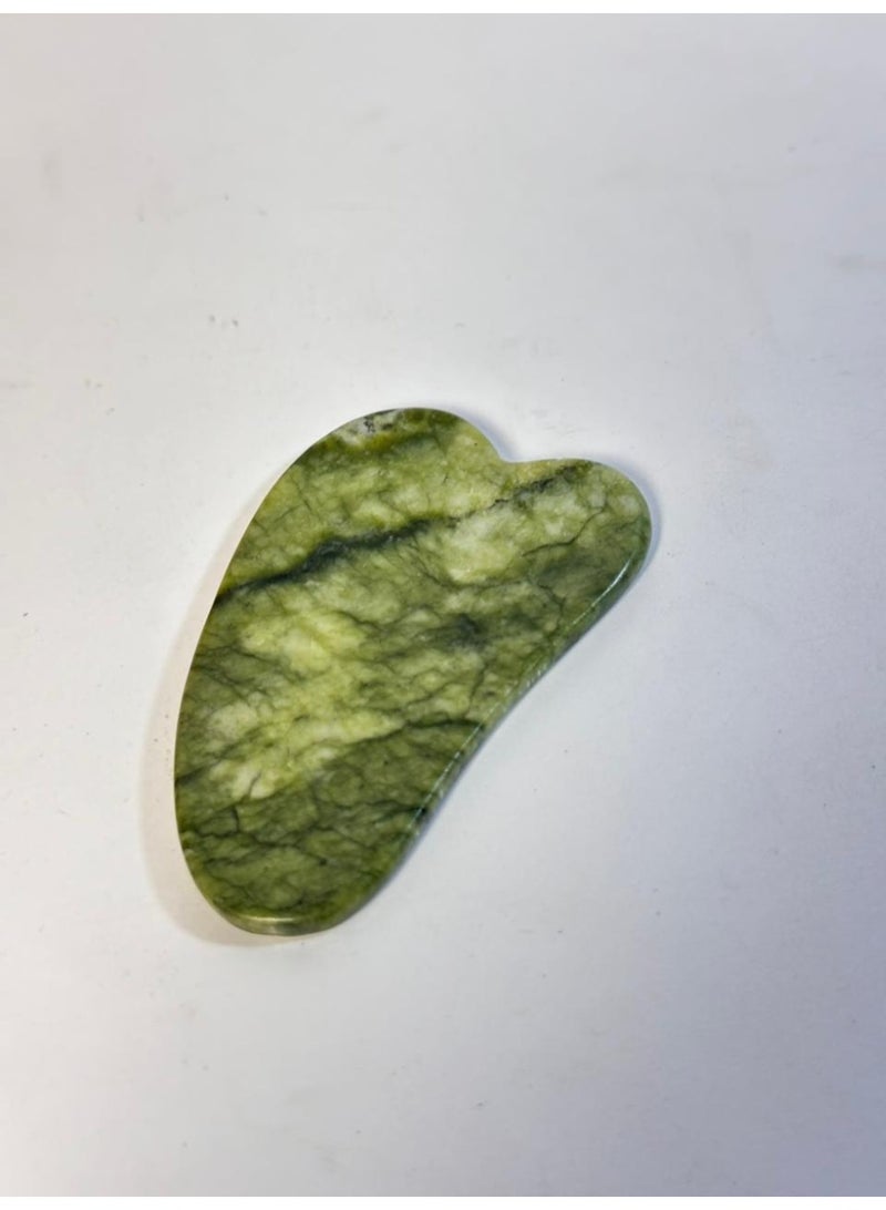 maya accessories Gua Sha Facial Tools, Natural Jade Gua Sha Stone for Face, Jawline & Double Chin, Heart-Shaped Face Stone - Image 3