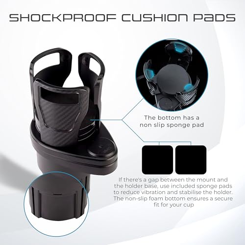 Robustt Dual Car Cup Holder Expander with Adjustable Base, 360 Degree Rotatable Base, Upgraded Expandable Cup Holder Expander for Car, 2 in 1 Multifunctional Automotive Cup Holder Extender (Pack of 1) - Image 5