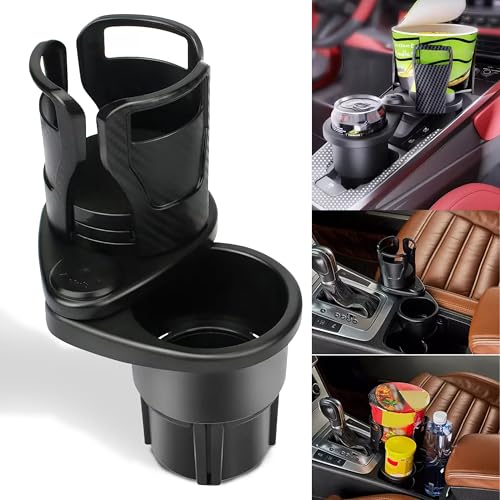 Robustt Dual Car Cup Holder Expander with Adjustable Base, 360 Degree Rotatable Base, Upgraded Expandable Cup Holder Expander for Car, 2 in 1 Multifunctional Automotive Cup Holder Extender (Pack of 1) - Image 1