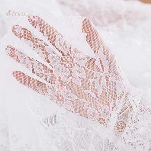BCOOL B-COOL White Lace Tablecloth 60 X120 Inches Rectangle Vintage Embroidered Bridal Wedding Tablecloths Sheer Overlay for Rustic Outdoor Party Reception Home Decor - Image 3