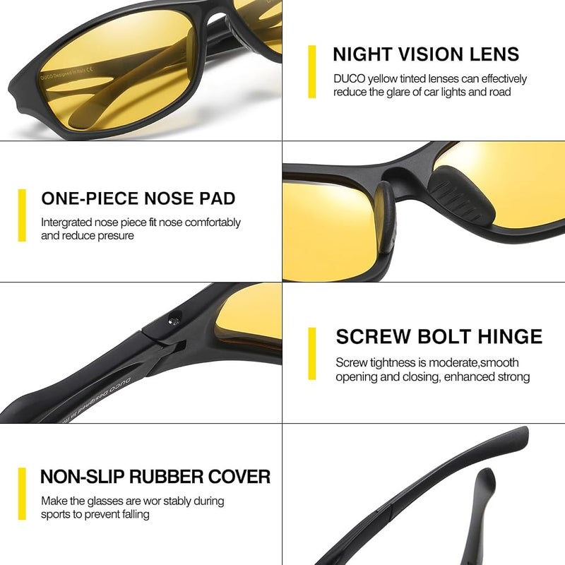 DUCO Night-vision Glasses Polarized Night Driving Men's Shooting Glasses - Image 3