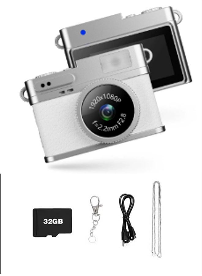 نيوترل كاميرا رقمية صغيرة 1080P Retro CCD، شاشة 0.96 بوصة، كاميرا قديمة محمولة صغيرة الحجم للأنشطة الداخلية/الخارجية، مع بطاقة ذاكرة 32 جيجابايت (أبيض) - Image 1