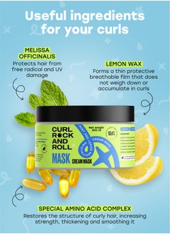 CURL ROCK AND ROLL Curl Rock and Roll Hair Mask - Repairs and Moisturizes - Paraben-Free, Sulfate-Free, Mint & Lemon, 300 ml  - Image 5