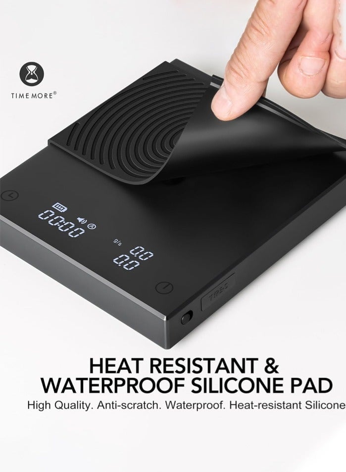 TIMEMORE Coffee Scale with Timer, Digital Scale with LCD Display, Pour Over Drip Espresso Scale with Auto Timer Function & Flow Rate Display, Basic 2.0 - Image 4