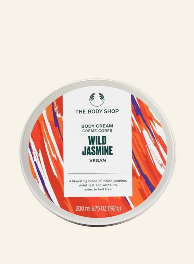 THE BODY SHOP Wild Jasmine Body Cream – Floral & Creamy Scented Body Moisturiser with Indian Jasmine, Violet Leaf & White Iris | Softens & Smoothes Skin, Non-Sticky, Non-Greasy | Suitable for All Skin Types, 200ml