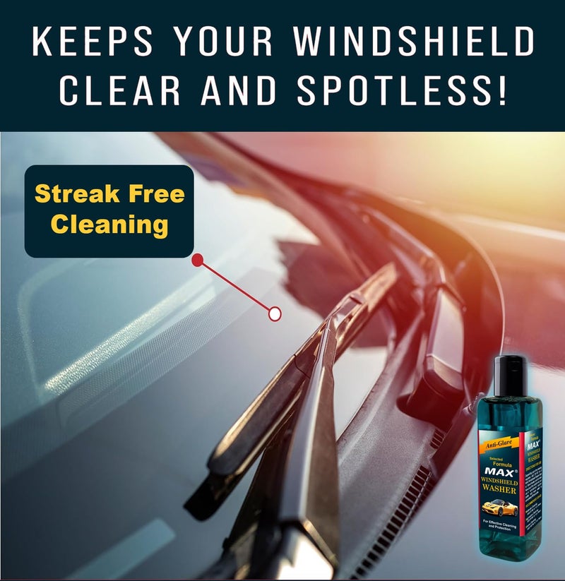 MAX Windshield Washer Fluid Concentrate (200 ML/Pack of 3) - Anti-Freeze Formula for Crystal Clear Vision and Safe Driving - Image 2
