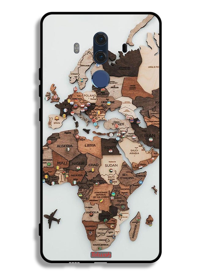 Tolwak Huawei Mate 10 Pro Protective Case Cover World Map Art - Image 2