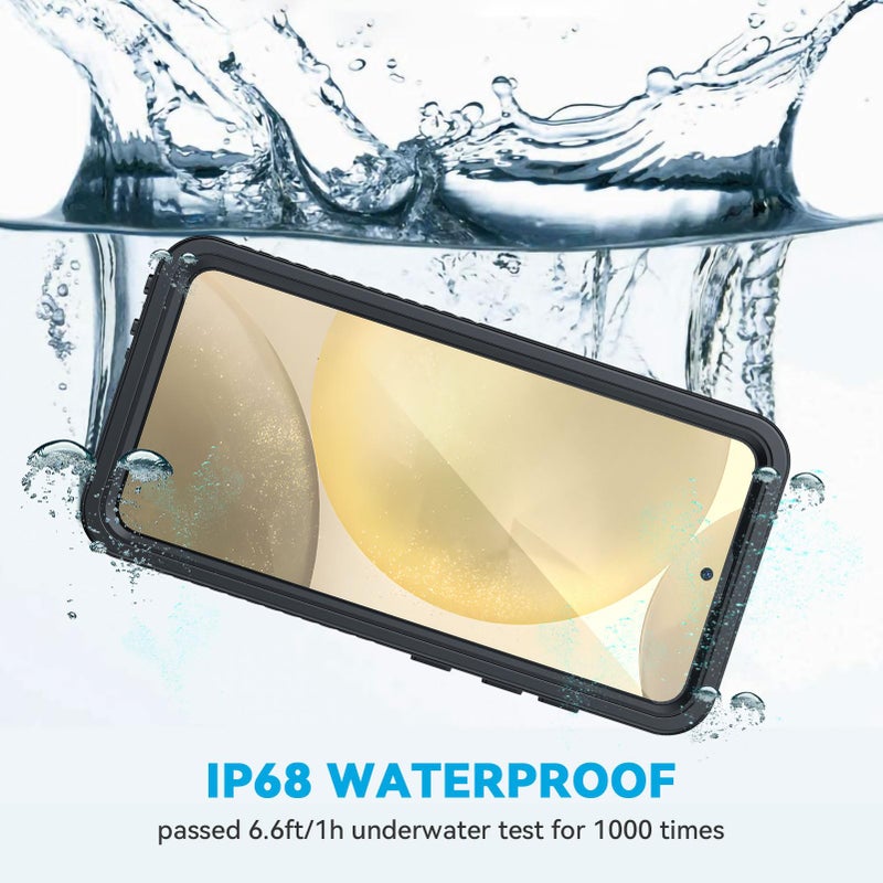 Lanhiem for Samsung Galaxy S24+ Plus Phone Case, IP68 Waterproof Dustproof Case with Built-in Screen Protector, Rugged Full Body Shockproof Protective Cover for Galaxy S24 Plus 6.7 Inch, Black - Image 2