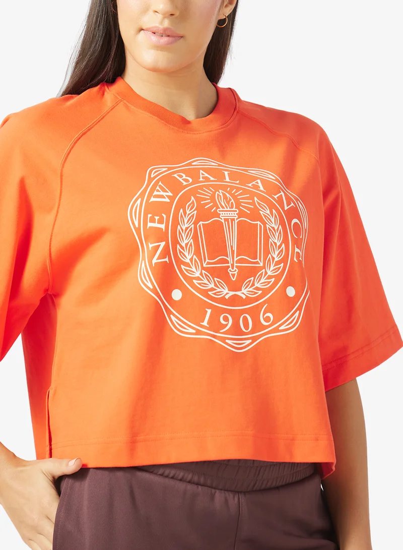 New Balance NEO FLAME (NEF) Varsity Boxy T-Shirt for Women | Best Price UAE