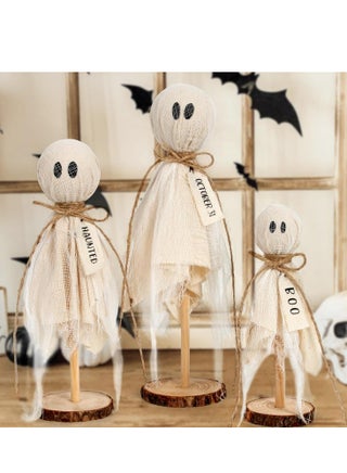 Halloween Decorations Indoor - Set of 3 Primitive Halloween Ghosts on Wooden Stand for Table Centerpieces, Shelves, and Mantels - Spooky Halloween Decor - pzsku/Z2BA2326A4032C96B8D02Z/45/_/1726105230/14b0da37-3e08-40d6-827f-02b53b18e98b