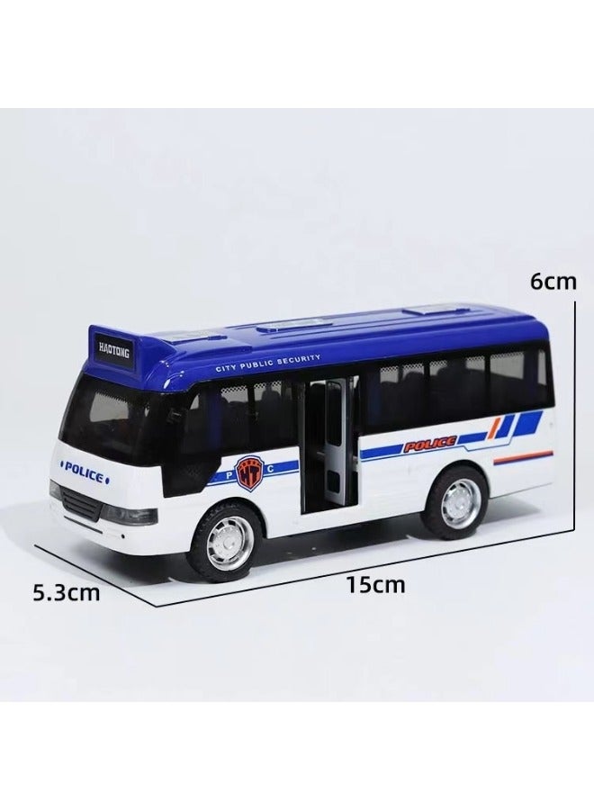 ShebSheb Mini Bus Toy Cars with Lights & Sounds,Model Cars Toys with Open-able Doors for Kids Boys Girls - Image 4