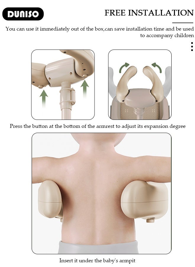 DUNISO حامل استحمام للأطفال قابل للتعديل وقابل للطي مع قاعدة آمنة مضادة للانزلاق، سهل التنظيف ومحمول، دعم للرضع والأطفال الصغار - Image 4
