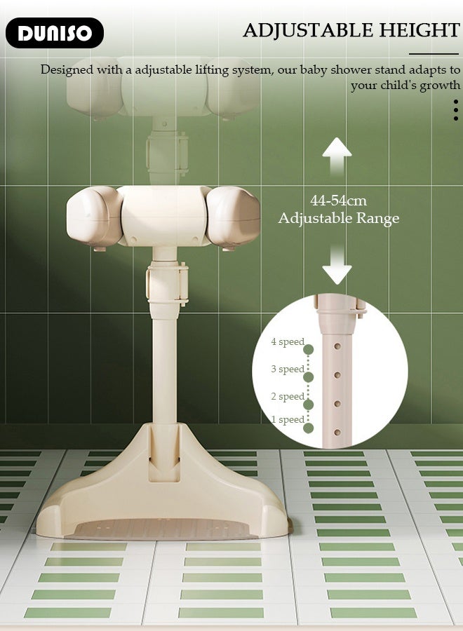 DUNISO حامل استحمام للأطفال قابل للتعديل وقابل للطي مع قاعدة آمنة مضادة للانزلاق، سهل التنظيف ومحمول، دعم للرضع والأطفال الصغار - Image 2