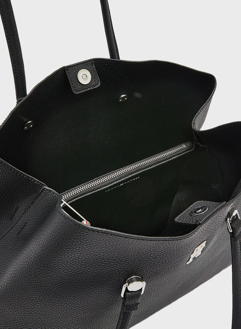 TOMMY HILFIGER Emblem Top Handle Satchel