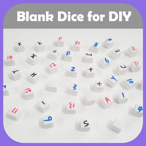 AiFanS 60 Pieces Blank Dice Write on16MM SixSided White Cubes with Smoothed Surface for Board GamesDIY StickerMath ActivitiesBuilding BlocksCustom Making - Image 5