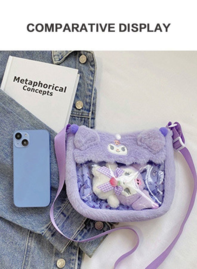 Organizer Sanrio Hello Kitty with doll accessories crossbody bag transparent PVC children's bag toy cartoon bag - Image 4