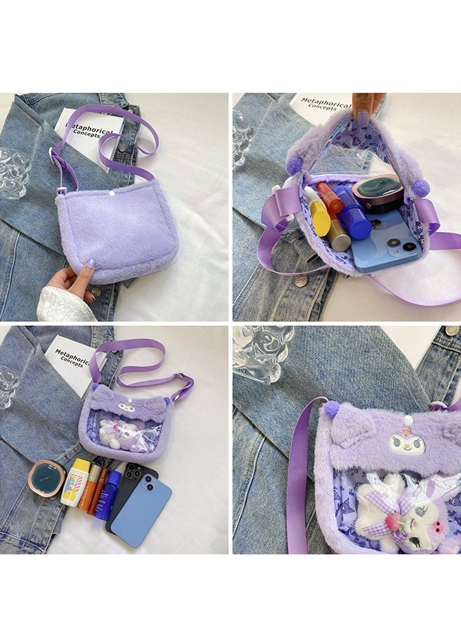 Organizer Sanrio Hello Kitty with doll accessories crossbody bag transparent PVC children's bag toy cartoon bag - Image 5