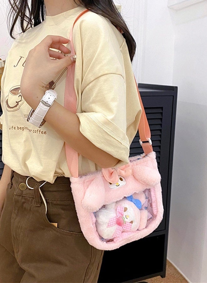 Organizer Sanrio Hello Kitty with doll accessories crossbody bag transparent PVC children's bag toy cartoon bag - Image 3