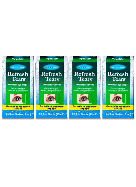 Refresh Tears Pack Of 4 Lubricating Eye Drops 15Ml