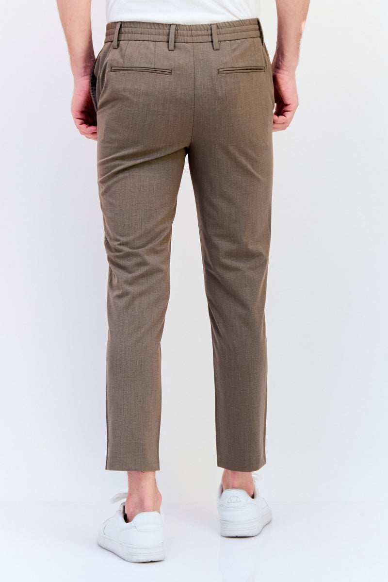 Celio Men Regular Fit Solid Dress Pant, Taupe  - Image 2