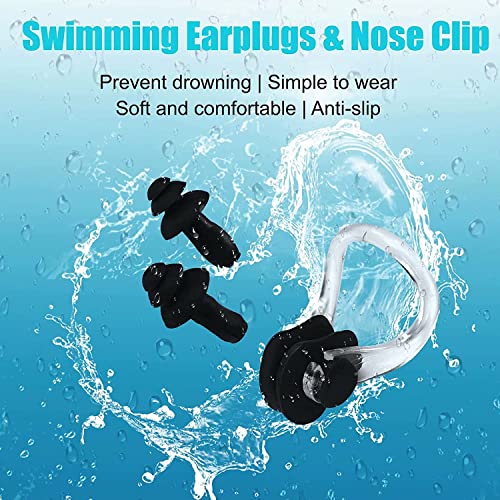 Spanker Unisex Swim Caps with 3D Ear Protection,Silicone Swimming Hats for Women Men Kids Adults Pack of 2 (Blue and Black Combo) with Ear and Nose Protection Set SSTP - Image 4