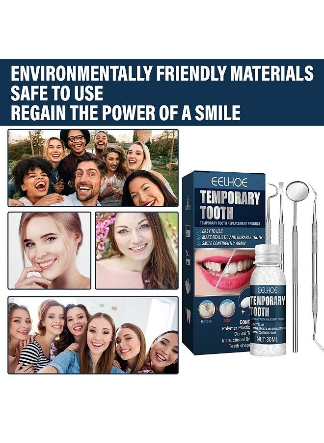 EELHOE 30ml Moldable Teeth Glue 4 Dental Tools Temporary Tooth Filling Set Difficult to Deform Smile Confidently - Image 3